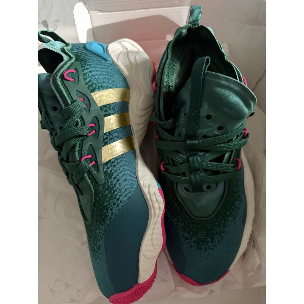 Adidas Trae Young 3 IE9301 Men Basketball Shoes Team Dark Green/Gold Metallic